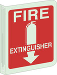 image of Brady Bradyglo B-347 Polyester / Polystyrene Fire Equipment Sign - 9 in Width x 12 in Height - Glow in the Dark - 94044