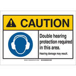 image of Brady B-401 Plastic Rectangle White PPE Sign - 7 in Width x 10 in Height - 144267