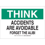 image of Brady B-401 Polystyrene Rectangle Safety Awareness Sign - 14 in Width x 10 in Height - 35510