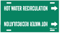 image of Brady 4336-H Strap-On Pipe Marker, 10 in to 15 in - Water - Plastic - White on Green - B-915 - 67466