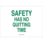 image of Brady B-120 Fiberglass Reinforced Polyester Rectangle White Safety Awareness Sign - 14 in Width x 10 in Height - 70518