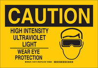 image of Brady B-555 Aluminum Rectangle Yellow PPE Sign - 10 in Width x 7 in Height - 129168