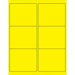 image of Tape Logic LL180YE Rectangle Laser Labels - 3 1/3 in x 4 in - Permanent Acrylic - Fluorescent Yellow - 14730