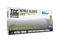 image of The Glove Company TGC WorkGear Gray Large Nitrile Disposable Gloves - 24 in Length - Textured Finish - 8 mil Thick - 162603