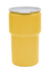 image of Eagle Yellow High Density Polyethylene 14 gal Spill Containment Drum - Plastic Lever-Lock - 26 1/2 in Height - 12 3/4 (Bottom) in, 15 (Top) in Overall Diameter - 048441-00270