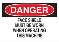 image of Brady B-555 Aluminum Rectangle White Equipment Safety Sign - 10 in Width x 7 in Height - 42498