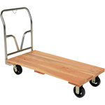 image of Shipping Supply Platform Truck - 24 in x 48 in - Metal/Wood - Natural Wood - 12348