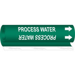 Brady 5747-O White on Green Polyester Water Wrap-Around Pipe Marker - 1/2 in Character Height with Right Arrow - B-689