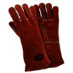 image of West Chester 9020 Brown Large Split Cowhide Welding Glove - Straight Thumb - 14 in Length - 9020/L