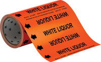image of Brady 109888 Self-Adhesive Pipe Marker - Vinyl - Black on Orange - B-946 - 68125