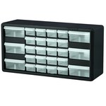 image of Akro-Mils 10126 Bin Cabinet - Steel - Black - 20 in x 6 3/8 in x 10 1/4 in