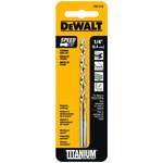 image of Dewalt 1/4 in Jobber Length Drill Bit DW1316 - 4 in Overall Length - 2 3/4 in Flute - Titanium