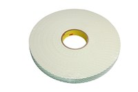 3M 4116 White Single Sided Foam Tape - 1 in Width x 36 yd Length - 1/16 in Thick - 03402