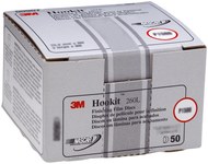 image of 3M Hookit 260L Coated Aluminum Oxide White Hook & Loop Disc - Film Backing - P1200 Grit - Super Fine - 3 in Diameter - 00908