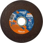 Weiler Tiger ZIRC Ultracut Alumina Zirconia Cutoff Wheel - Type 1 (Straight) - 60 Grit Grade - 4 1/2 in Diameter - 7/8 in Center Hole - 1 mm Thickness - 58005
