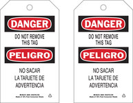 image of Brady 86468 Black / Red on White Polyester / Paper Equipment Safety Tag - 4 in Width - 7 in Height - B-837
