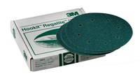 image of 3M Green Corps Green Corps Hookit Regalite 751U Coated Aluminum Oxide Green Hook & Loop Disc - Paper Backing - E Weight - 40 Grit - Coarse - 8 in Diameter - 00624