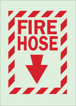 image of Brady Bradyglo B-324 Polyester Rectangle Green Fire Equipment Sign - 10 in Width x 14 in Height - 80160