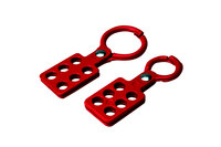 Brady Red Polyester-Coated Aluminum Lockout/Tagout Hasp 105720 - 1.516 in Width - 4.311 in Height - 1 in Jaw Diameter - 6 Padlock Capacity - 754476-03777
