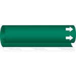 image of Brady 5601-I Wrap-Around Pipe Marker, 1 1/2 in to 2 3/8 in - Acid, Base & Caustic - Polyester - White on Green - B-689 - 57102