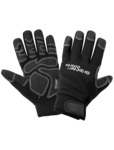 image of Global Glove Gripster SG9001IN Black/Blue Large PVC/Spandex/Synthetic Leather Mechanic's Gloves - SG9001IN/LG