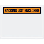 image of Orange Packing List Enclosed Envelopes - 6 in x 4.5 in - 2 Mil Poly Thick - SHP-8219