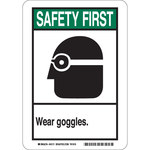 image of Brady B-302 Polyester Rectangle White PPE Sign - 7 in Width x 10 in Height - Laminated - 45179