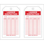 image of Brady 86503 Red on White Polyester / Paper Ladder Tag - 4 in Width - 7 in Height - B-837