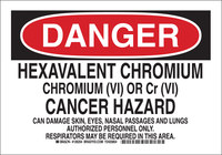 image of Brady B-555 Aluminum Rectangle White Chemical Warning Sign - 14 in Width x 10 in Height - 126255