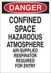 image of Brady B-555 Aluminum Rectangle White Confined Space Sign - 7 in Width x 10 in Height - 40991