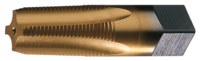 image of Greenfield Threading PTT-TN 1/8-27 NPTF Medium Hook Taper Tapered Pipe Tap 385386 - 4 Flute - TiN - 2.125 in Overall Length - High-Speed Steel