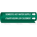 image of Brady 178531 Wrap-Around Pipe Marker, 0.375 in to 0.5 in - Water - Polyester - White on Green - B-689 - 64455