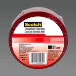3M Scotch 660 Red Packaging Tape - 1 in Width x 72 yd Length - 2.5 mil Thick - 64034