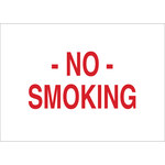 image of Brady B-302 Polyester Rectangle White No Smoking Sign - 10 in Width x 7 in Height - Laminated - 88423