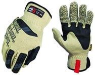 image of Mechanix Wear CTS-501 Black 9 Grain Goatskin Armorcore/Fiberglass/Kevlar/Leather Mechanic's Gloves - Silicone/Thermoplastic Elastomer Dotted Fingers, Index & Middle Finger Coating - CTS-501-009