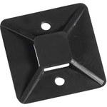 Shipping Supply Black Cable Tie Mounts - 1 in x 1 in x 1 in - SHP-13681