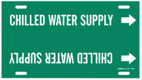 image of Brady 4024-F Strap-On Pipe Marker, 6 in to 7 7/8 in - Water - Plastic - White on Green - B-915 - 41858