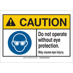 image of Brady B-302 Polyester Rectangle White PPE Sign - 14 in Width x 10 in Height - 144226