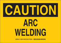 image of Brady B-555 Aluminum Rectangle Yellow Arc Flash Sign - 10 in Width x 7 in Height - 125892