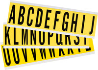 image of Brady 3440-LTR KIT Letters Label Kit - Black on Yellow - 7/8 in x 2 1/4 in - 34451