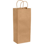 image of Kraft Shopping Bags - 5.25 in x 3.25 in x 13 in - SHP-3898