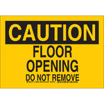 image of Brady B-555 Aluminum Rectangle Yellow Fall Prevention Sign - 10 in Width x 7 in Height - 129048