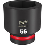 image of Milwaukee SHOCKWAVE Impact Duty 49-66-6611 6 Point 56 mm Socket - Forged Steel - 1 in Drive - 3.23 in Length - 58522