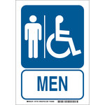 image of Brady B-555 Aluminum Rectangle White Restroom Sign - 7 in Width x 10 in Height - 47728