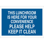 image of Brady B-302 Polyester Blue Keep Clean Sign - 10 in Width x 7 in Height - Laminated - 85750