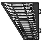 image of Milwaukee 48-22-9513 Ratcheting Combination Wrench Set - Chrome Vanadium Steel