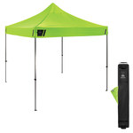 image of Ergodyne SHAX 6000 Commercial Pop-Up Tent - 10 ft x 10 ft - 14 ft Height - Polyester - Hi-Vis Lime - 12900