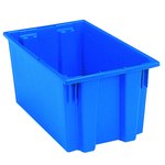 Akro-Mils 0.76 ft, 5.69 gal 60 lb Blue Industrial Grade Polymer Stackable Tote - 18 in Length - 11 in Width - 9 in Height - 35185 BLUE