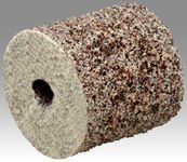 image of 3M Scotch-Brite XL-UW Unitized Aluminum Oxide Medium Deburring Wheel - Medium Grade - Arbor Attachment - 1 1/2 in Diameter - 1/8 in Center Hole - 1/4 in Thickness - 27975