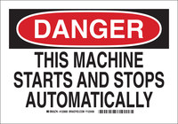 image of Brady B-555 Aluminum Rectangle White Equipment Safety Sign - 10 in Width x 7 in Height - 123683